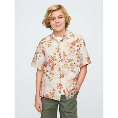 GAP Детска тениска от поплин GAP GAP | Bezhov | Момчешки | XS