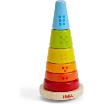 HABA Дървена играчка Нанизване и броене Многоцветна кула