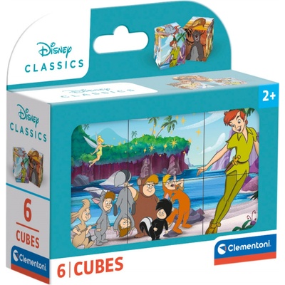 CLEMENTONI Obrázkové kostky Disney pohádky, 6 kostek