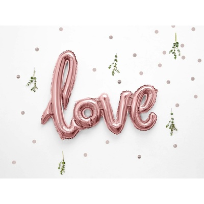 Fóliový balónek nápis LOVE 73 x 59 cm rose gold