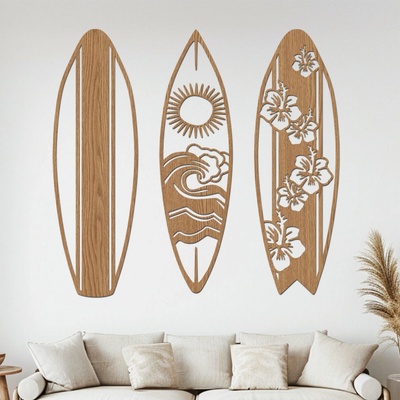 dřevo života Dřevěný obraz SURF ALOHA Zvolte barvu dekoru: Horský dub, Rozměry (cm): 100x95