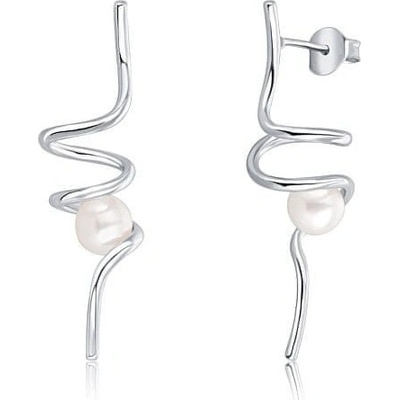 JwL Luxury Pearls dlhé strieborné náušnice s perlou JL0620