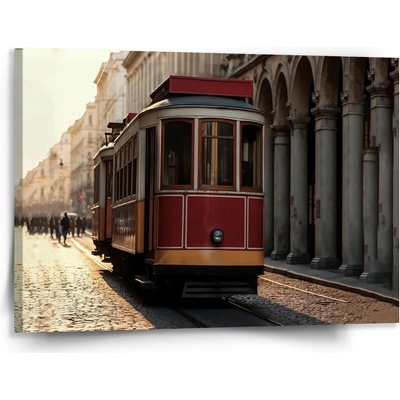 Sablio Obraz Historická červená električka - 150x110 cm