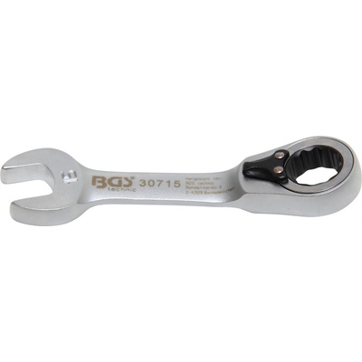 BGS technic Ráčnový očkoplochý klíč krátký přepínatelný 15 mm BGS 30715