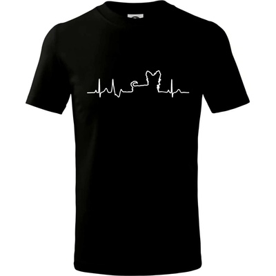 Yorkshirský teriér EKG tričko detské čierna