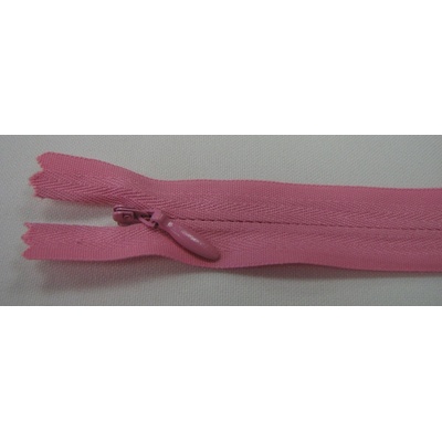 Zips krytý nedeliteľný Bavlnený 18cm ružová