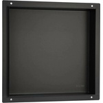 BALNEO Wall-Box квадратен вграден рафт 30x30x7 см без рамка, четкано черно (OB-BL1-NR)