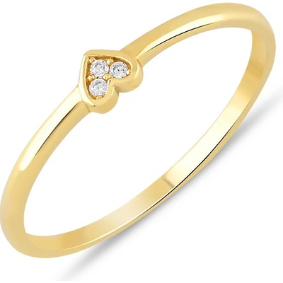 Lillian Vassago zlatý prsten se srdcem a zirkony LLV06 GR177Y