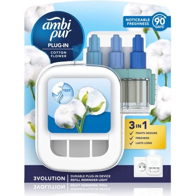 Ambi Pur 3volution Cotton Flower електрически уред за освежаване на въздуха с пълнител 20ml