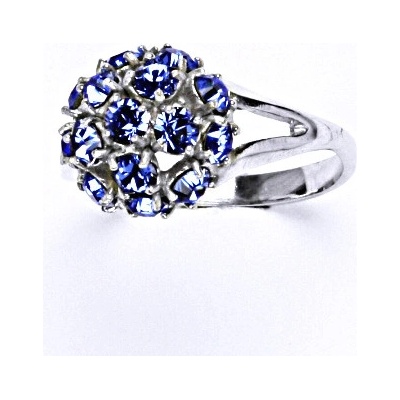 Čištín Stříbrný s krystalem swarovski sapphire T 1337