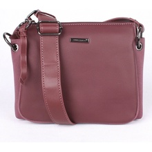 David Jones Tříoddílová vínová crossbody kabelka CM5322 tmavěčervená