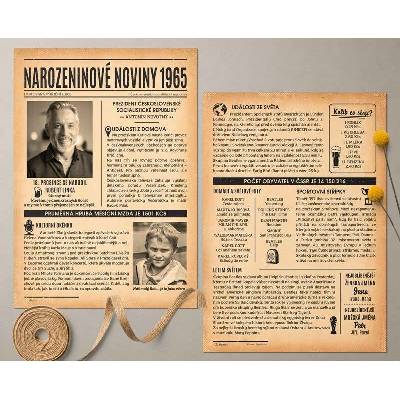 Narozeninové noviny 1965 – jednostranné až čtyřstranné
