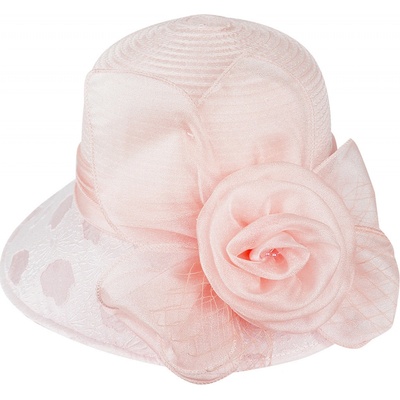 Biju Dámsky klobúk T23-20 s ozdobnou veľkou ružou 9001628-2 ružový