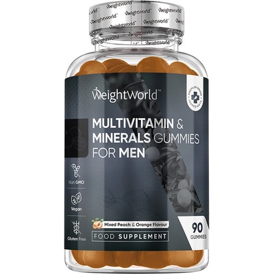 WeightWorld Мултивитамини и Минерали за мъже 90 желирани таблетки с вкус на ягода и малина (128381 ww)