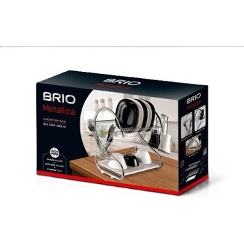 Сушилник за чинии brio, 2 нива, С поставки за чаши и прибори