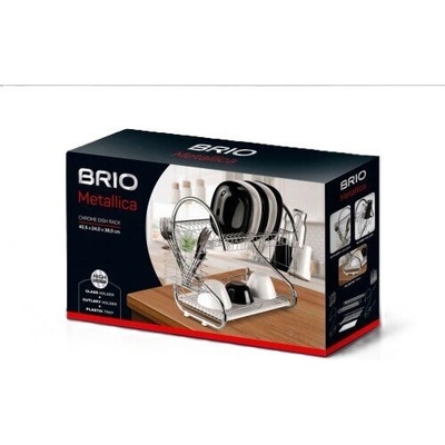 Сушилник за чинии brio, 2 нива, С поставки за чаши и прибори