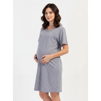 Сива нощница за кърмачки с розови точки