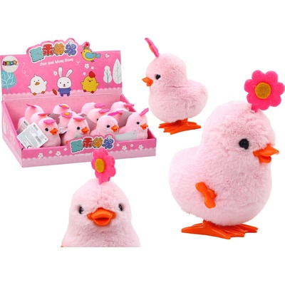 mamido Skákajúca ružová kuriatko na kľúčik s kvetinkou