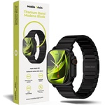 Mobile Origin Титаниева каишка за Apple Watch 44мм, 45мм, 46мм, Ultra, Ultra 2, Ultra 3 49мм - Mobile Origin Modena Titanium Watch Band (черен) (MO-TBM-BLK)