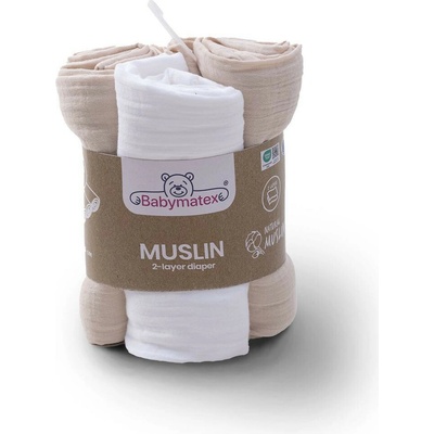 Babymatex Mušelínové dvouvrstvé 70 x 80 cm Béžové 3 ks