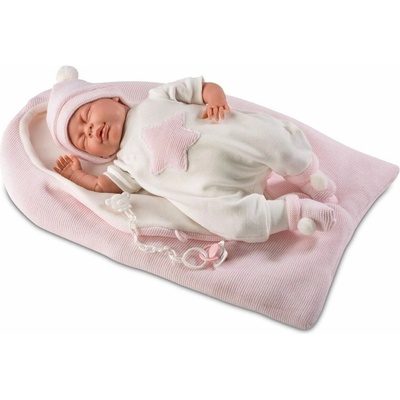 Llorens Mimi plačící v růžovém spacáku 40 cm 607874