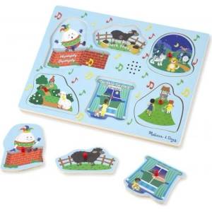 Melissa & Doug - Дървен музикален пъзел - Детски песнички (10737)
