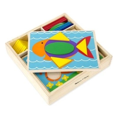 Melissa & Doug - Дървени шаблони за редене в кутия (10528_1)