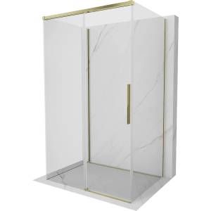 Mexen Rox-3S 3-стенна плъзгаща се душ кабина 100 x 120 см, прозрачна, златна - 8C2-100-120-50-00-3S (8C2-100-120-50-00-3S)