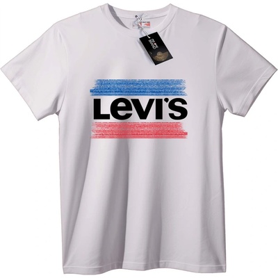 NOONEBRAND Тениска Levi's ивичест лого - S, White