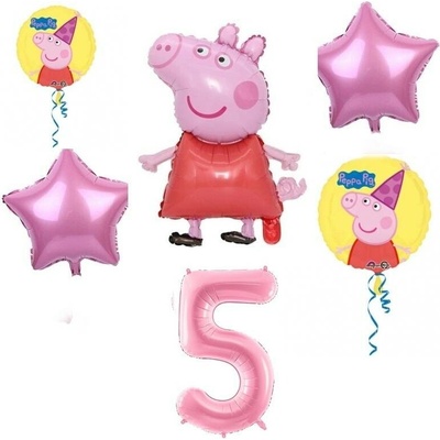 Balónkový set Prasátko Peppa 5.narozeniny