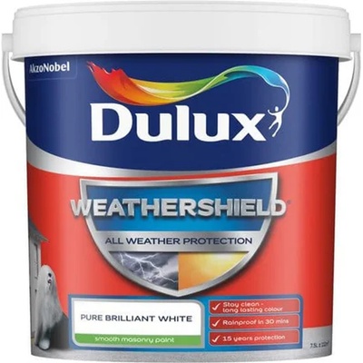 Dulux Weathershield Pure Brilliant White, за мокри помещения и външно боядисване10 л