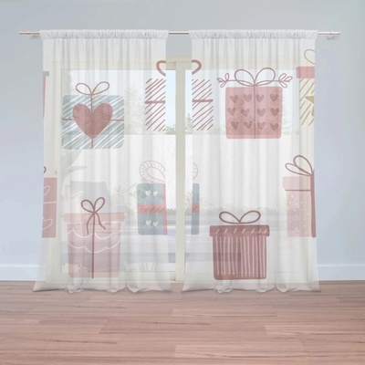 Sablio Záclony Růžové dárečky: 2ks 150x250cm