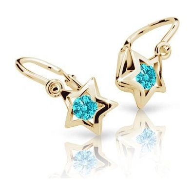 Cutie Jewellery detské zlaté náušnice hviezdičky C1942Z-Mint Green
