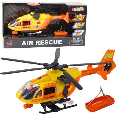 LEAN Toys LeanToys Záchranná nosítka pro vrtulník s hákem světly a zvuky oranžově 1:12