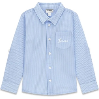 GUESS Риза с дълъг ръкав синьо райе за мини момче Guess