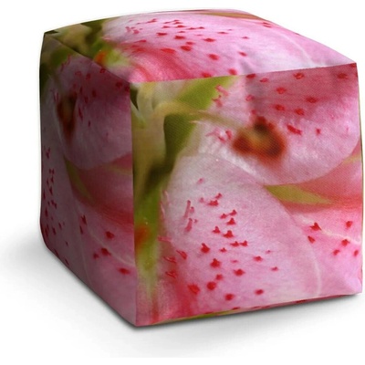 Sablio Taburet Cube Květ lilie - 50x50x50 cm