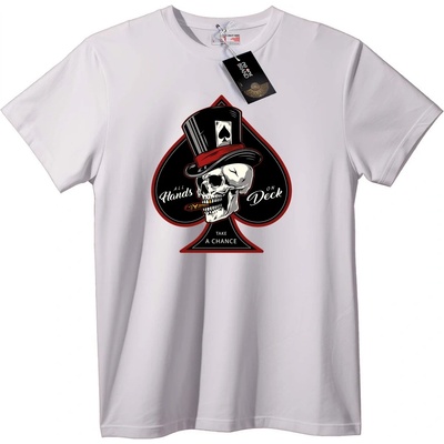 NOONEBRAND Тениска Черепна пика: Всички на борда - 2XL, White