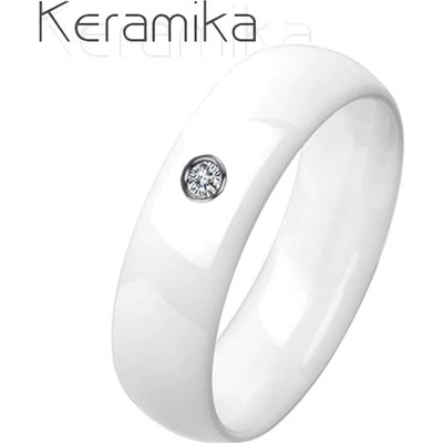 Nubis KM1013 6ZR dámský keramický prsten bílý