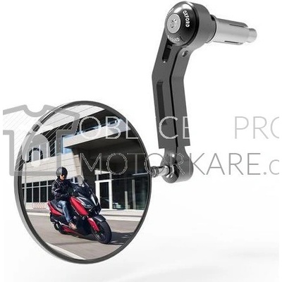 Zpětné zrcátko univerzální do konců řidítek Premium ALU, OXFORD (černé, průměr zrcátka 94 mm) aplikace L