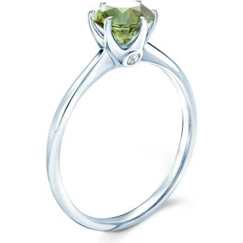 Image 1 of SAVICKI Годежен пръстен The Journey: бяло злато, зелен сапфир