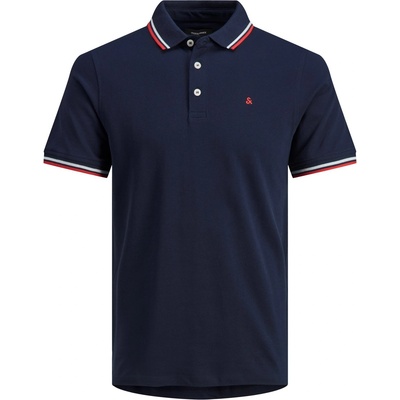 Jack and Jones Блуза с яка Jack and Jones Paulos Tipped Pique Short Sleeve Polo Shirt - Navy Blazer
