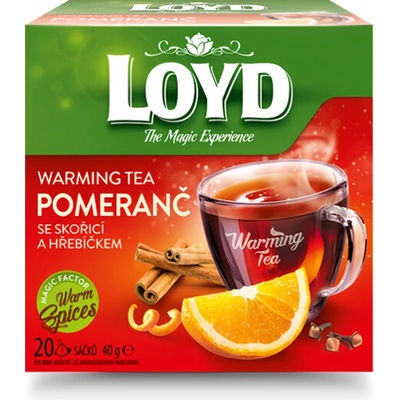 Loyd Warming Tea Pomeranč Skořice Hřebíček 20 x 2 g