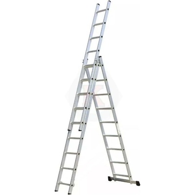 ТУНДЖА Алуминиева трираменна стълба Тунджа, 9 стъпала, 5.6 м (9700545) (9700545)