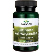 Swanson Ashwagandha Ultimate KSM-66 250 mg 60 rostlinných kapsúl