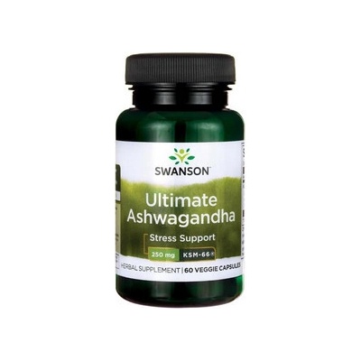 Swanson Ashwagandha Ultimate KSM-66 250 mg 60 rostlinných kapsúl