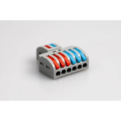 Tracon electric Spojovacia svorka pružinová viacpólová 8 vodičov 0,5-4mm2 32A 400VAC 2P