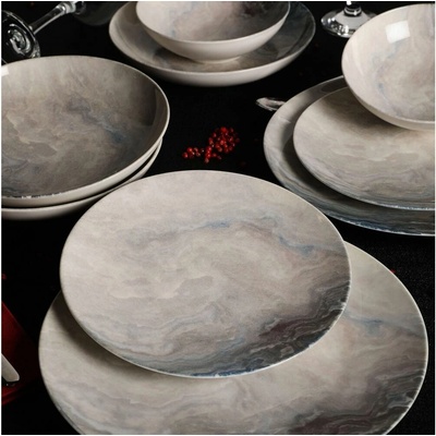 Asir Jídelní sada hnědá porcelán 387GRP1104 24 ks – Zboží Dáma