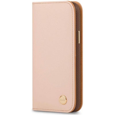 Moshi Overture SnapToª Case - елегантен кожен калъф (с кейс) тип портфейл за iPhone 12 Pro Max (розов)