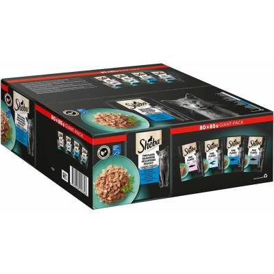 Sheba multipack delikatesa v želé, variace ryb, 80 × 85 g