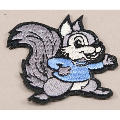 Nažehľovacia záplata - veverička - rozmer 5 cm x 4,5 cm - ružová, tyrkysová, modrá modrá_10001132